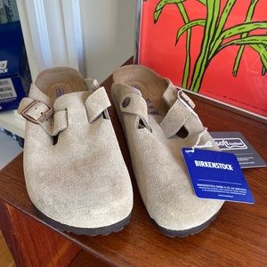 New Birkenstock Boston Suede Clogs